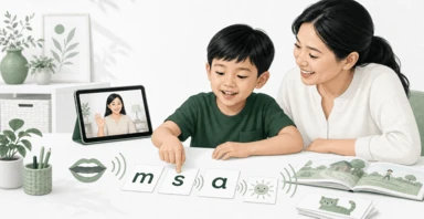 Ilustrasi kelas phonics anak di Kova Class